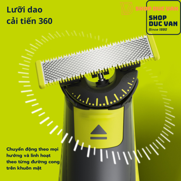 Máy Cạo Râu Philips OneBlade 360 Face Cắt Tỉa Tạo Kiểu Thông Minh Với Lược Đa Năng 5 Nấc Chỉnh