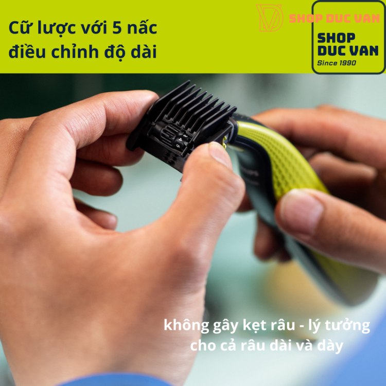 Máy Cạo Râu Philips OneBlade 360 Face Cắt Tỉa Tạo Kiểu Thông Minh Với Lược Đa Năng 5 Nấc Chỉnh