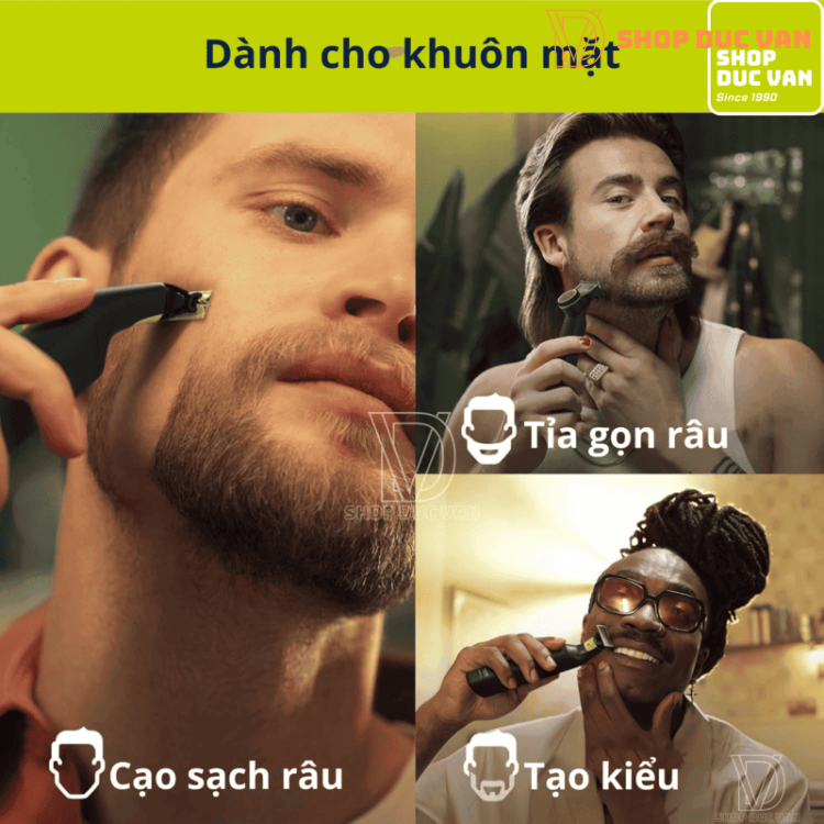 Máy cạo râu và tỉa lông toàn thân Philips Norelco OneBlade Pro 360 QP6552/70 - Pin Li-ion 120 phút, cữ 20 mức, chống nước IPX7