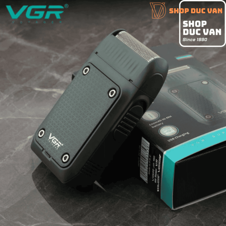 Máy Cạo Râu Mini VGR V-353 Máy Cạo Râu Bỏ Túi Siêu Nhẹ, Sạc USB Type-C, Tích Hợp Đầu Tỉa Tóc Mai 