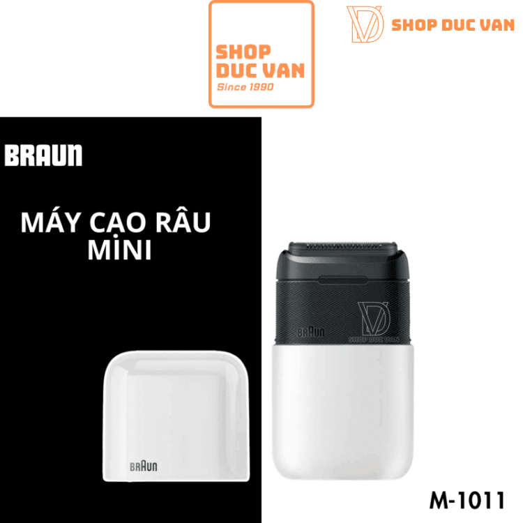 Máy Cạo Râu Braun Mini M-1011 Nhỏ Gọn, Chống Nước, Sạc Nhanh 