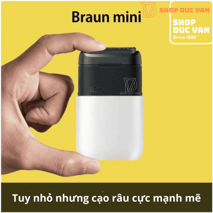 Máy Cạo Râu Braun Mini M-1011 Nhỏ Gọn, Chống Nước, Sạc Nhanh 