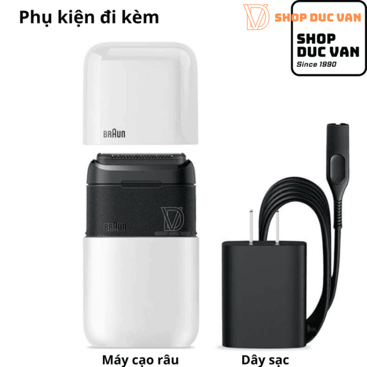 Máy Cạo Râu Braun Mini M-1011 Nhỏ Gọn, Chống Nước, Sạc Nhanh 