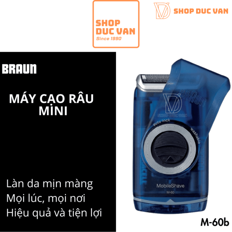 Máy Cạo Râu Mini Braun M60b Dùng Pin Tiểu AA