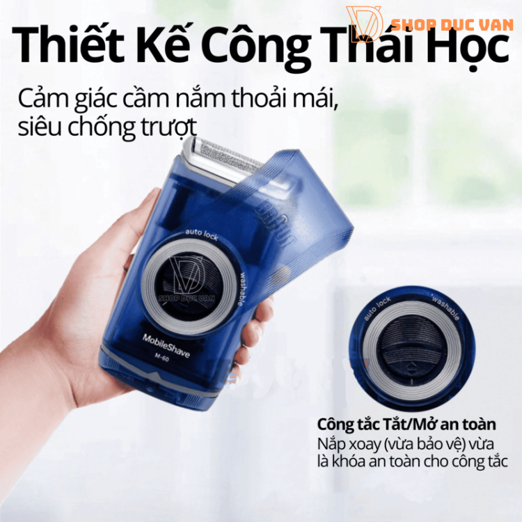 Máy Cạo Râu Mini Braun M60b Dùng Pin Tiểu AA