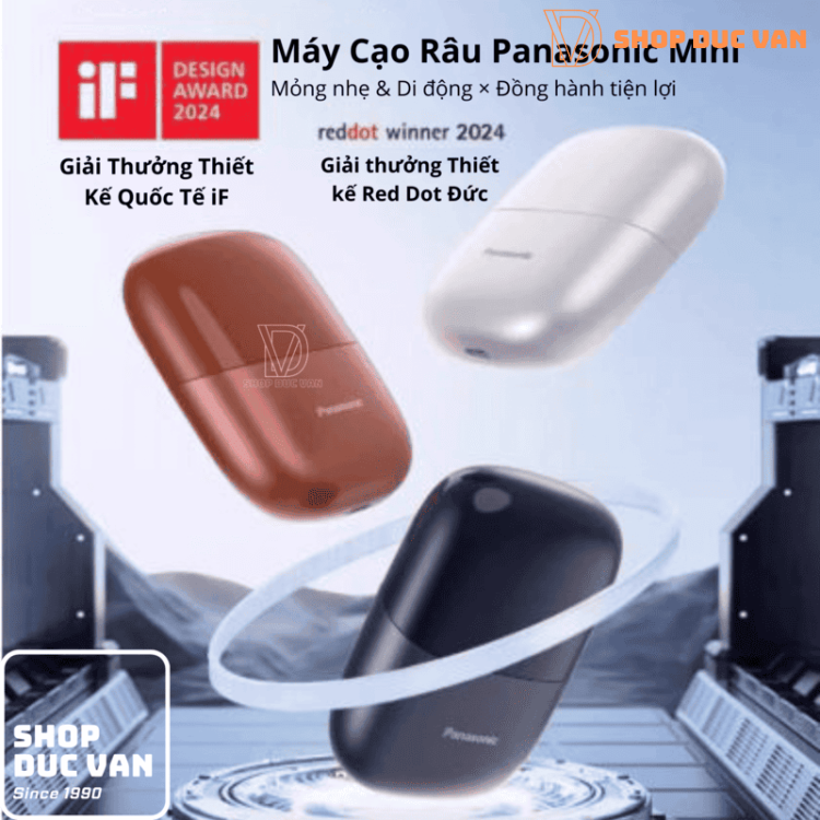 Máy Cạo Râu Panasonic Mini Nhỏ Gọn ES-CM20 Dành Cho Nam Và Nữ Với Hệ Thống Cắt Lưỡi Kép và Sạc USB Type C, Cạo Khô và Ướt