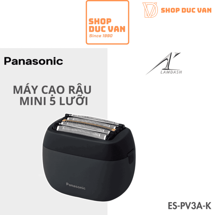 Máy Cạo Râu Panasonic ES-PV3A-K Cảm Biến AI Thông Minh Hệ Thống 5 Lưỡi Nhật Bản, Động Cơ Tuyến Tính Siêu Tốc, Made In Japan