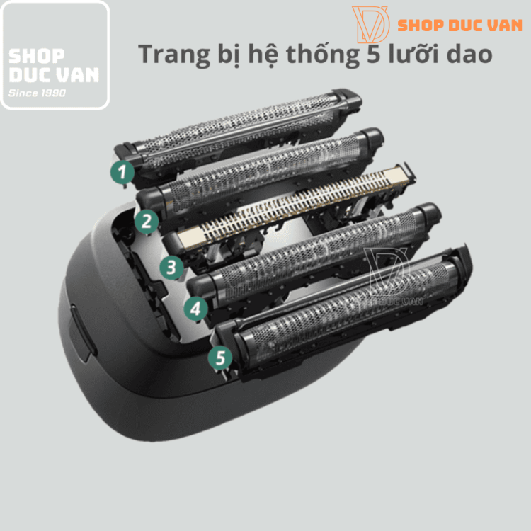 Máy Cạo Râu Panasonic ES-PV3A-K Cảm Biến AI Thông Minh Hệ Thống 5 Lưỡi Nhật Bản, Động Cơ Tuyến Tính Siêu Tốc, Made In Japan