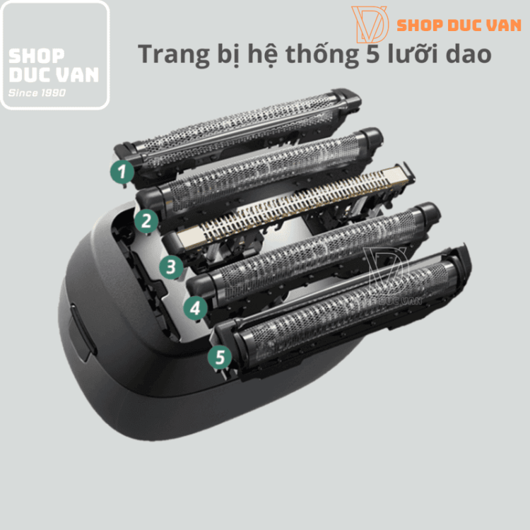 Máy Cạo Râu Panasonic Lamdash ES-PV6A 5 Lưỡi Mini Nhỏ Gọn Họa Tiết Vân Đá Màu Đen Cẩm Thạch Dành Cho Nam Và Nữ, Sạc USB Type C, Cạo Khô và Ướt
