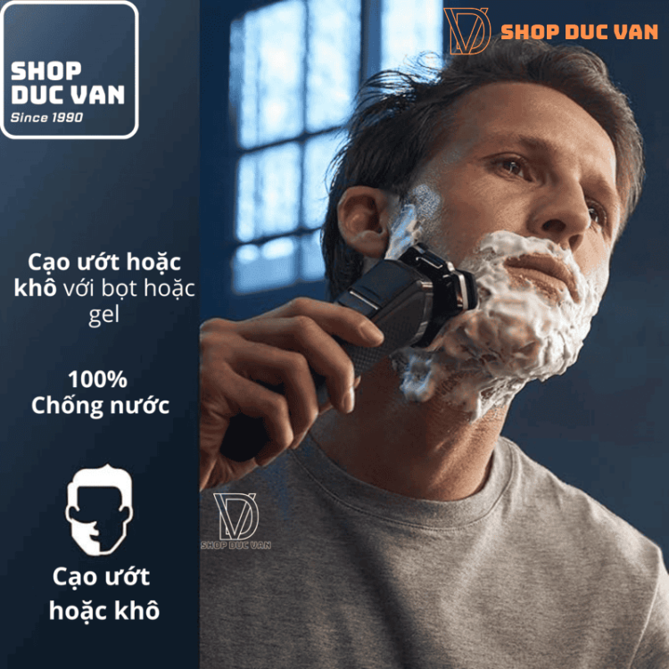Máy Cạo Râu Philips Norelco Series 6000 S6600/90 Cạo Khô Và Ướt Đi Kèm Lưỡi Dao SkinProtect Và Đầu Tỉa Râu