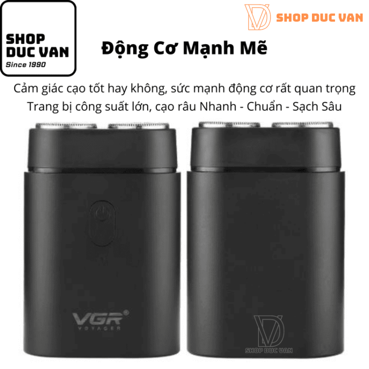 Máy Cạo Râu 2 Lưỡi VGR V-341 Mini Nhỏ Gọn Sạc USB Type-C Dành Cho Nam Và Nữ Thuận Tiện Mang Theo Du Lịch [ Shop Đức Vân ]