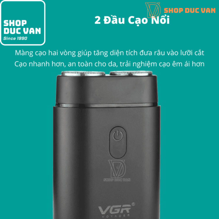 Máy Cạo Râu 2 Lưỡi VGR V-341 Mini Nhỏ Gọn Sạc USB Type-C Dành Cho Nam Và Nữ Thuận Tiện Mang Theo Du Lịch [ Shop Đức Vân ]