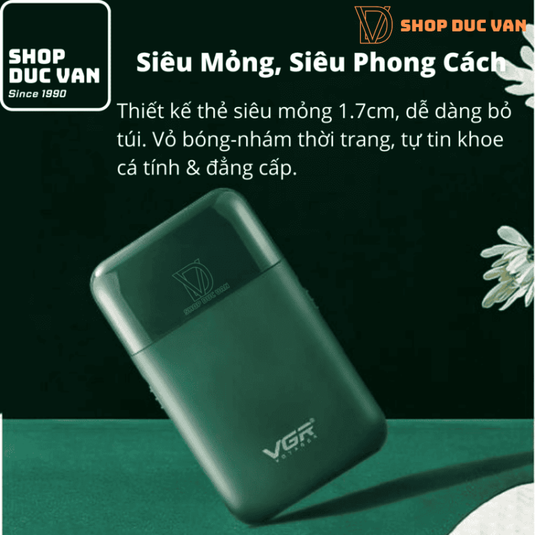 Máy Cạo Râu VGR V-390 Mini Nhỏ Gọn Bỏ Túi Du Lịch Sạc USB Type-C Dành Cho Nam Và Nữ