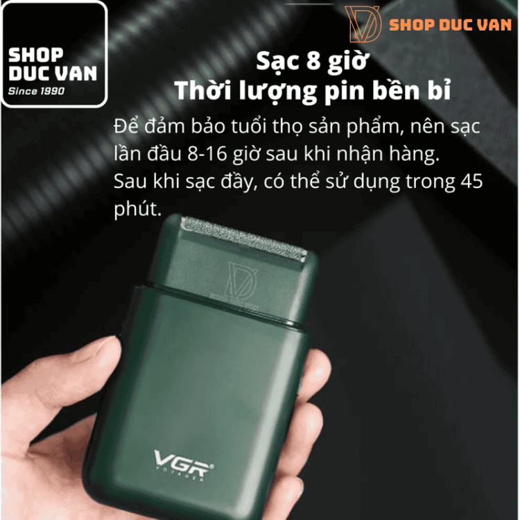 Máy Cạo Râu VGR V-390 Mini Nhỏ Gọn Bỏ Túi Du Lịch Sạc USB Type-C Dành Cho Nam Và Nữ