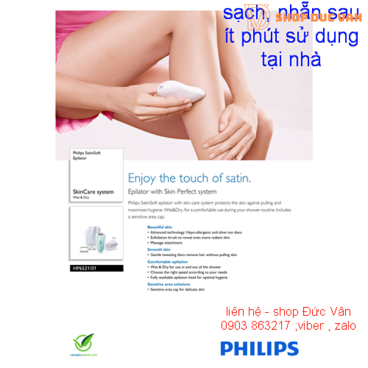 máy tẩy lông philips HP6521 MADE IN slovenia