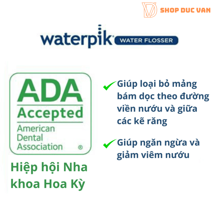 Máy Tăm Nước Cầm Tay Waterpik Cordless Enhance Water Flosser WF-21 Dây Sạc USB Type C Mẫu Mới