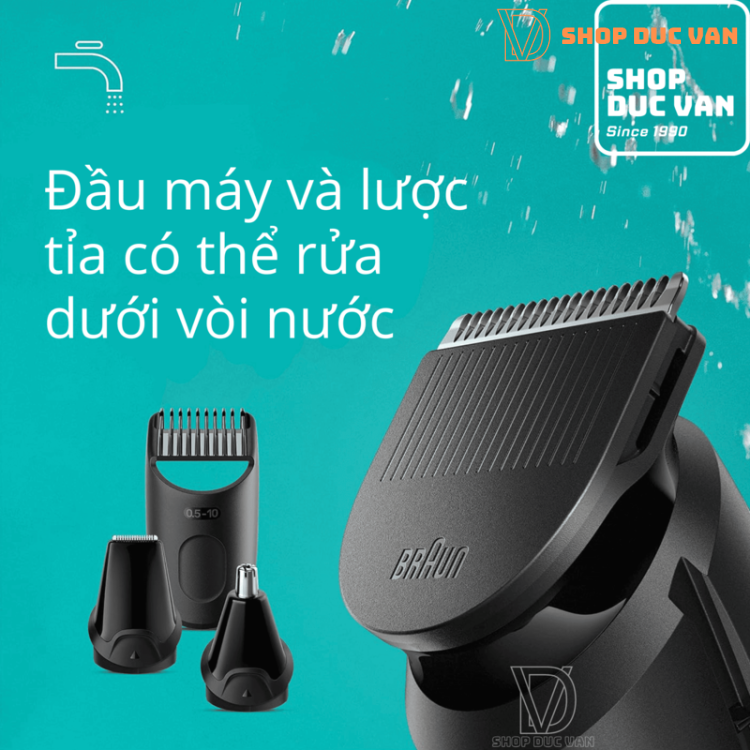 Máy Tỉa Râu Và Tông Đơ Cắt Tóc Đa Năng Braun Series 3 3450 5-Trong-1 Cho Nam