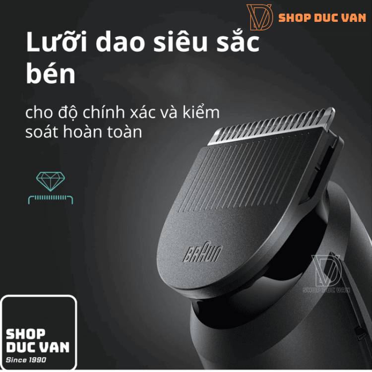 Máy Tỉa Râu Và Tông Đơ Cắt Tóc Đa Năng Braun Series 3 3470 7-Trong-1 Cho Nam