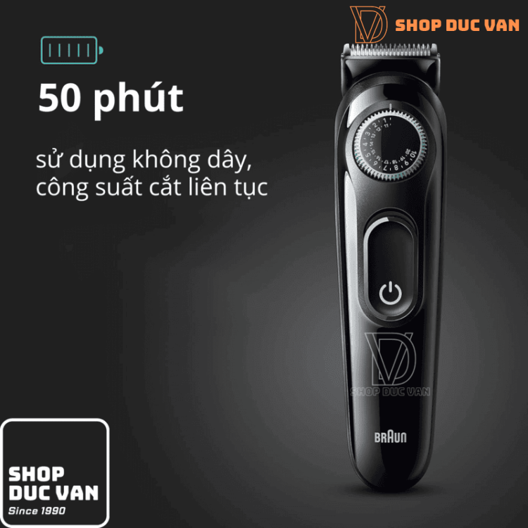 Máy Tỉa Râu Và Tông Đơ Cắt Tóc Đa Năng Braun Series 3 3470 7-Trong-1 Cho Nam