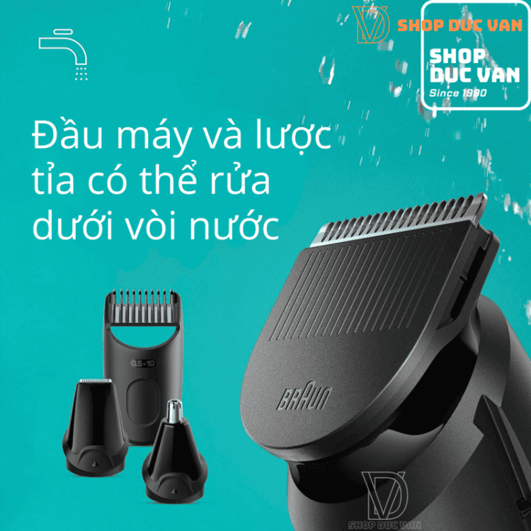 Máy Tỉa Râu Và Tông Đơ Cắt Tóc Đa Năng Braun Series 3 3470 7-Trong-1 Cho Nam