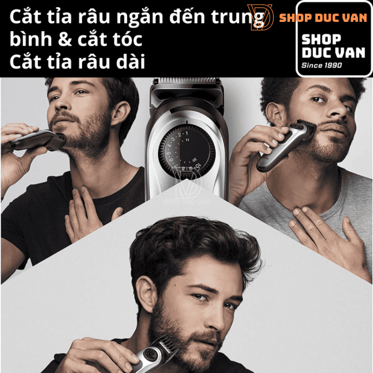 Máy Tông Đơ Tỉa Râu Đa Năng Braun All-In-One AIO 5490 Máy Cắt Tóc Cạo Lông Toàn Thân Chống Nước 9 Đầu Cạo Tỉa Cao Cấp 