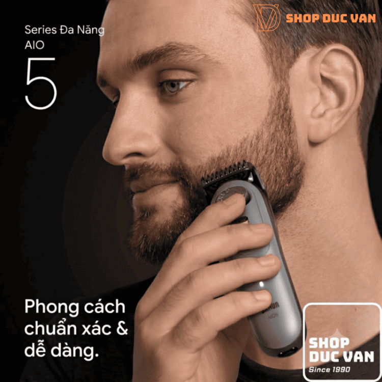 Máy Tông Đơ Tỉa Râu Đa Năng Braun Series 5 AIO 5510 Cắt Tóc, Tỉa Lông Mũi, Lông Cơ Thể 