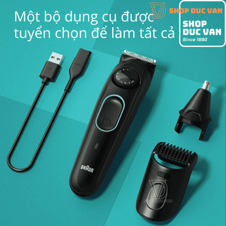 Máy Tỉa Râu Và Tông Đơ Cắt Tóc Đa Năng Braun Series 3 3430 3-Trong-1 Dành Cho Nam