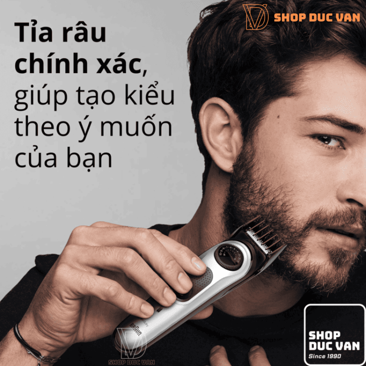 Máy Tỉa Râu Và Tông Đơ Cắt Tóc Đa Năng Braun BT5265 BeardTrimmer 5 Kèm Đầu Cạo Râu Mini và Dao Cạo Gillette ProGlide