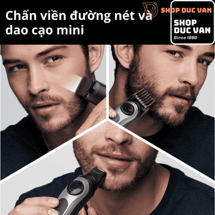 Máy Tỉa Râu Và Tông Đơ Cắt Tóc Đa Năng Braun BT5265 BeardTrimmer 5 Kèm Đầu Cạo Râu Mini và Dao Cạo Gillette ProGlide