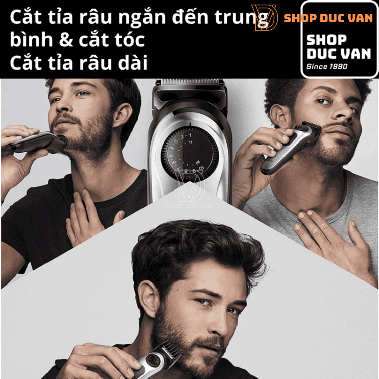 Máy Tỉa Râu Và Tông Đơ Cắt Tóc Đa Năng Braun BT5265 BeardTrimmer 5 Kèm Đầu Cạo Râu Mini và Dao Cạo Gillette ProGlide