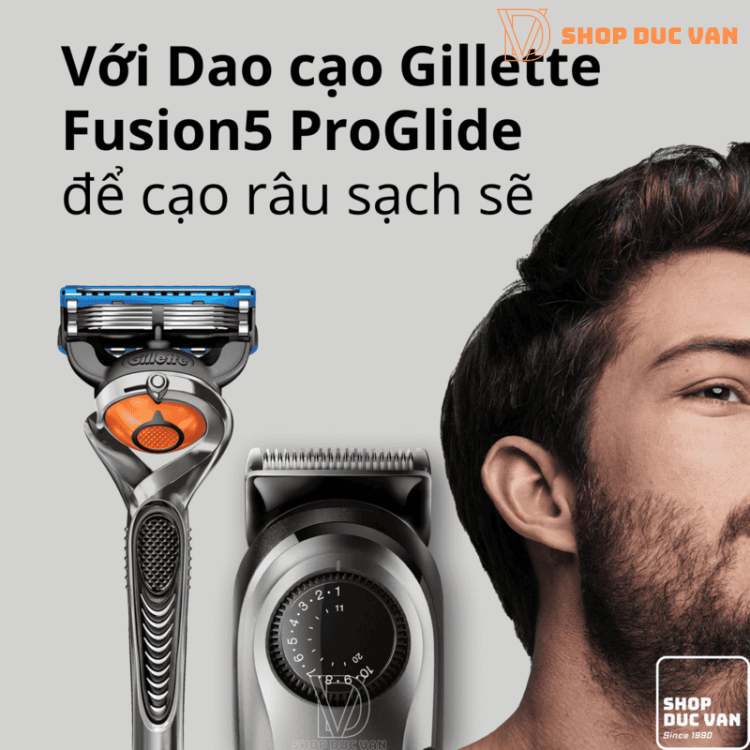 Máy Tỉa Râu Và Tông Đơ Cắt Tóc Đa Năng Braun BT5265 BeardTrimmer 5 Kèm Đầu Cạo Râu Mini và Dao Cạo Gillette ProGlide