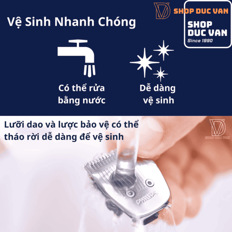 Tông Đơ Philips Norelco Multigroom 3000 MG3740 Tỉa Râu Cắt Tóc Đa Năng Cho Mặt, Đầu Với Lưỡi Dao Thép Chống Gỉ Sét