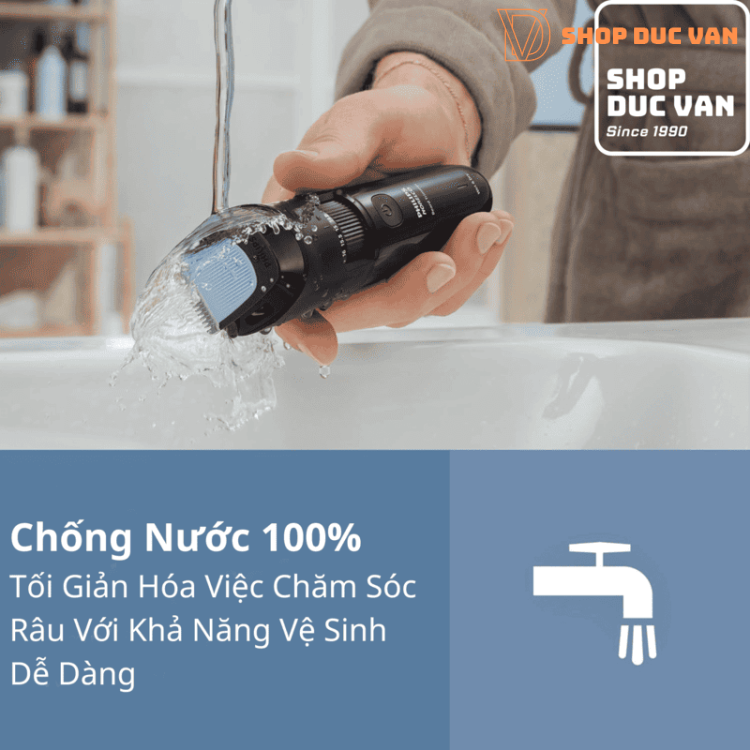Máy Tỉa Râu Philips Norelco Series 3000 BT3620/40 40 Mức Chỉnh Độ Dài, Pin 70 Phút, Chống Nước 100%, Sạc USB Tiện Lợi