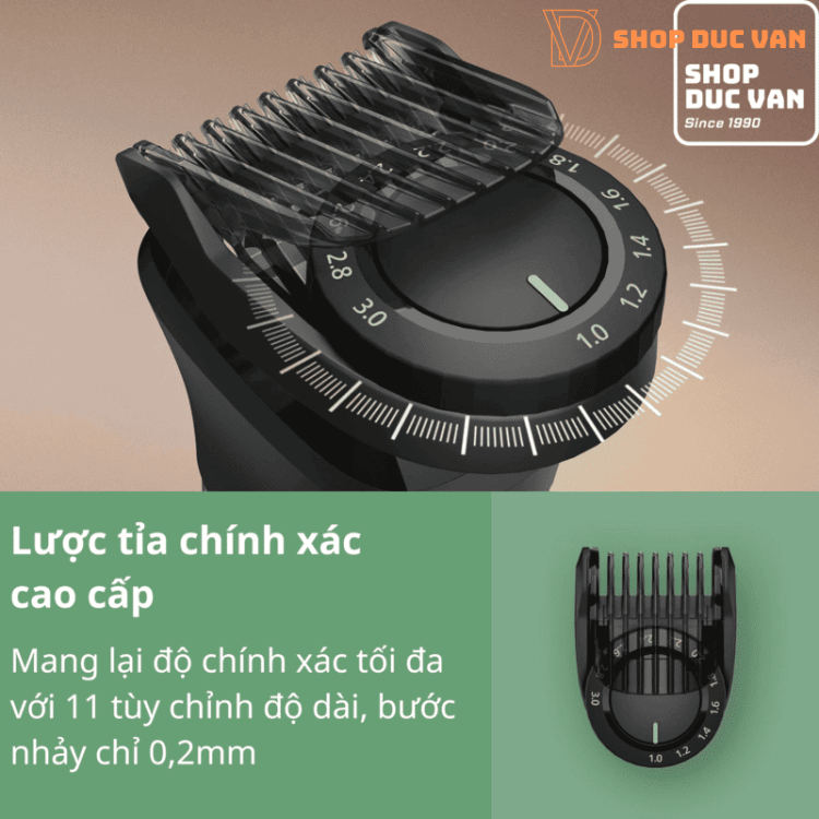 Máy Tông Đơ Tỉa Râu Đa Năng Philips Norelco Series 7000 MG7975/49 22 Món, Pin 5H, Chống Nước, Cảm Biến BeardSense