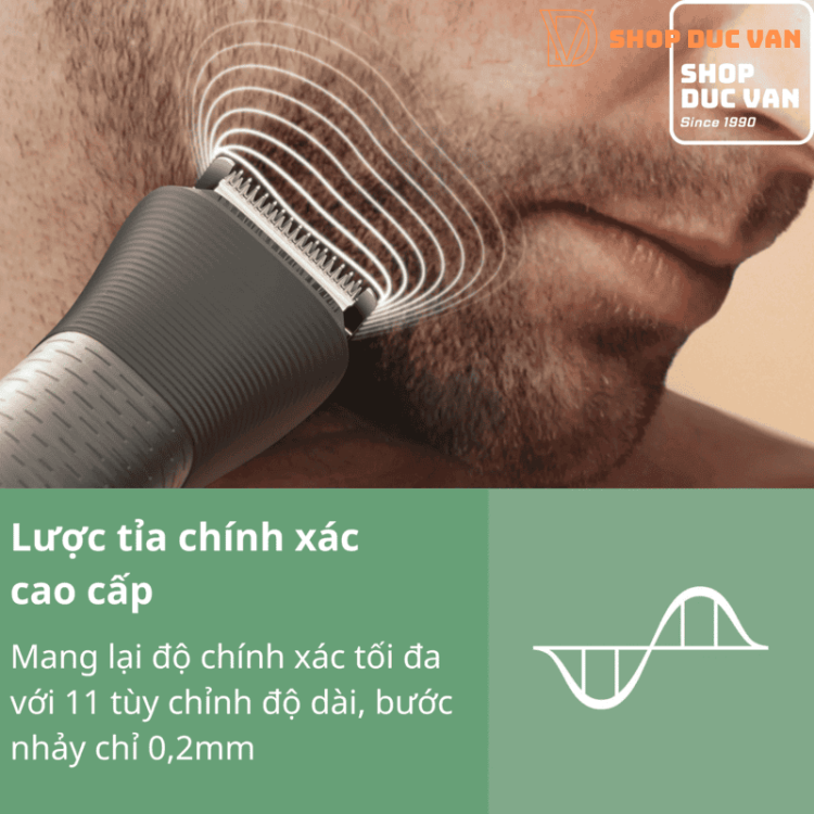 Máy Tông Đơ Tỉa Râu Đa Năng Philips Norelco Series 7000 MG7975/49 22 Món, Pin 5H, Chống Nước, Cảm Biến BeardSense