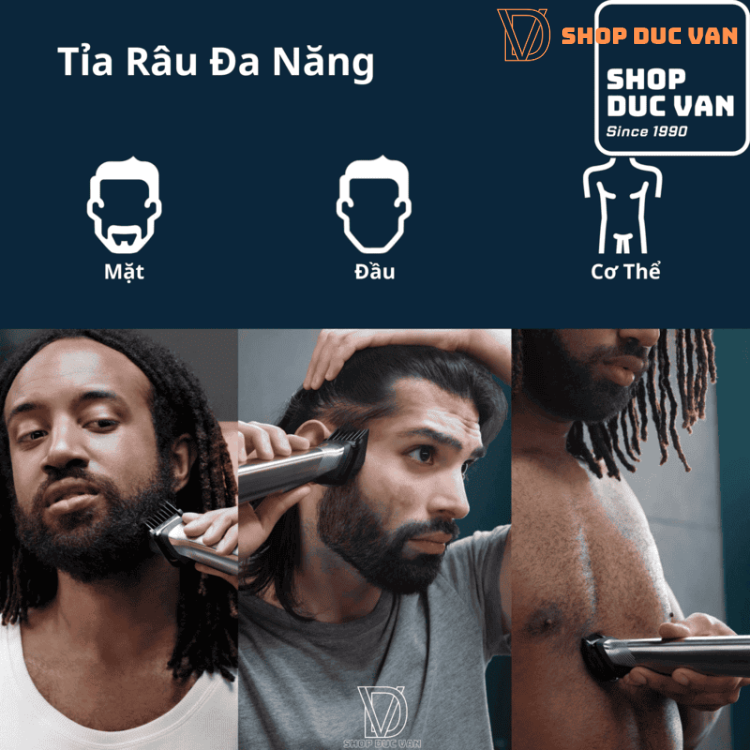 Tông Đơ Đa Năng Philips Norelco Multigroom Series 5000 MG5910 Tỉa Râu, Tóc Và Toàn Thân 18 Phụ Kiện 