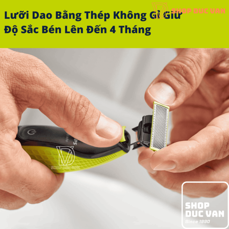 Máy Cạo Râu Philips OneBlade Face + Body Với Khung Lược 5 Cữ Cắt Tỉa, Tạo Viền Và Cạo Râu Với Mọi Độ Dài