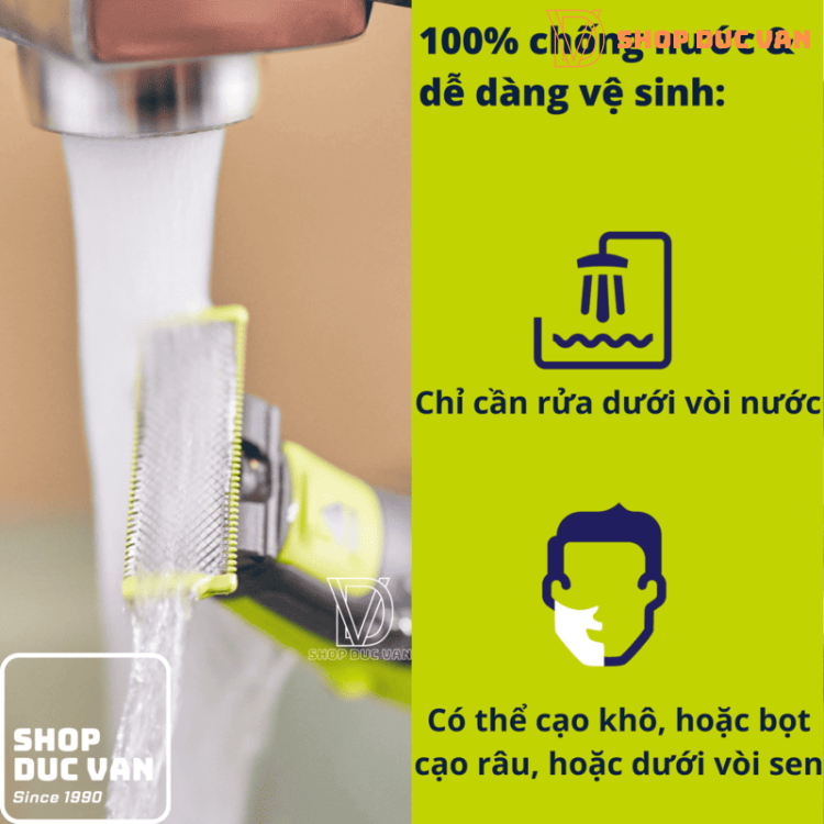 Máy Cạo Râu Philips OneBlade Face + Body Với Khung Lược 5 Cữ Cắt Tỉa, Tạo Viền Và Cạo Râu Với Mọi Độ Dài