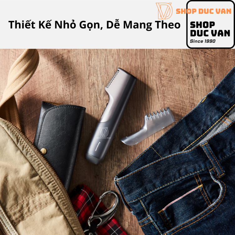 Tông Đơ Cắt Tỉa Lông Toàn Thân Panasonic ER-GK20 Cạo Được Khô và Ướt, Dùng Trong Nhà Tắm, Chạy Bằng Pin, Dành Cho Nam Giới