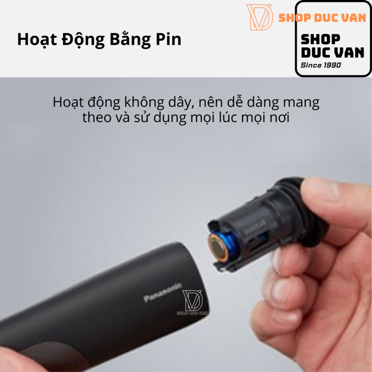 Tông Đơ Cắt Tỉa Lông Toàn Thân Panasonic ER-GK20 Cạo Được Khô và Ướt, Dùng Trong Nhà Tắm, Chạy Bằng Pin, Dành Cho Nam Giới