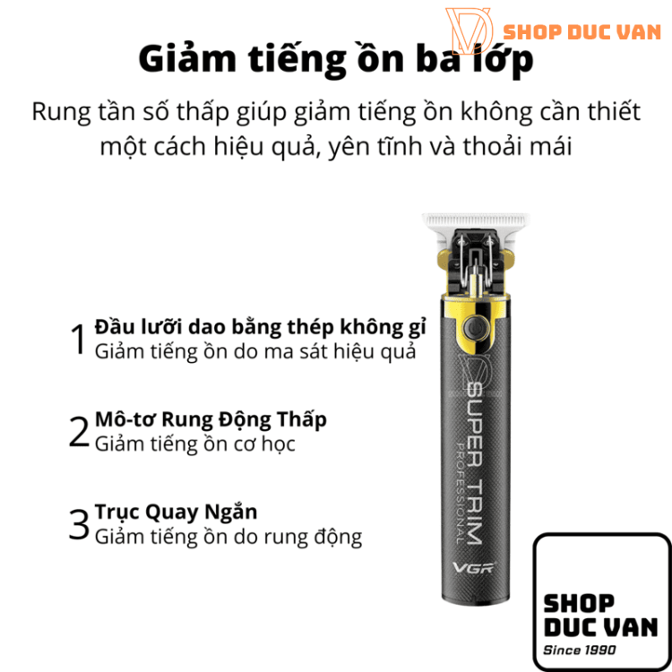 Tông Đơ Cắt Tóc VGR Chấn Viền Khắc Kiểu, Bấm Viền, Tỉa Râu, Tạo Kiểu Râu Chuyên Nghiệp