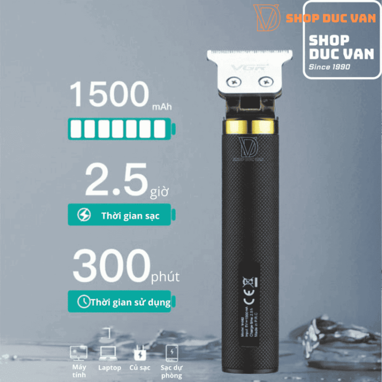 Tông Đơ Cắt Tóc VGR Chấn Viền Khắc Kiểu, Bấm Viền, Tỉa Râu, Tạo Kiểu Râu Chuyên Nghiệp