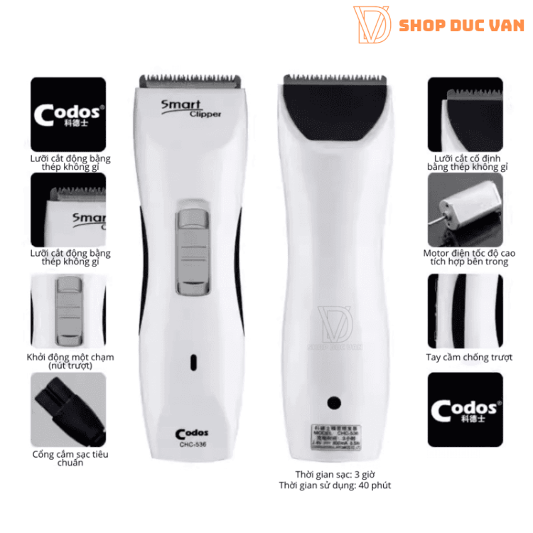 Tông Đơ Cắt Tóc Codos CHC-536 Dành Cho Gia Đình, Cá Nhân, Trẻ Em