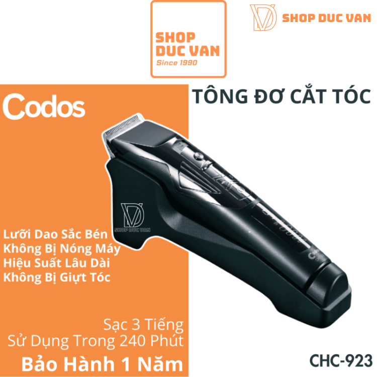 Tông Đơ Cắt Tóc Codos CHC-923 Lựa Chọn Hoàn Hảo Cho Thợ Cắt Tóc Chuyên Nghiệp, Người Sử Dụng Tại Nhà Và Các Barber