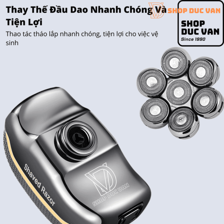 Máy Cạo Trọc Đầu, Máy Cạo Râu Đa Năng 7 Lưỡi RQ7900 Phiên Bản Mới 6 Trong 1
