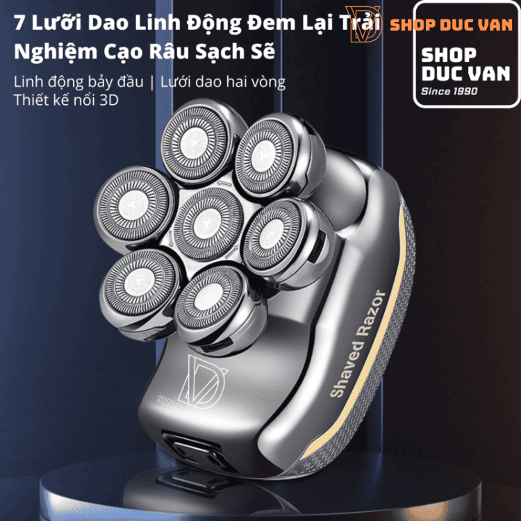 Máy Cạo Trọc Đầu, Máy Cạo Râu Đa Năng 7 Lưỡi RQ7900 Phiên Bản Mới 6 Trong 1