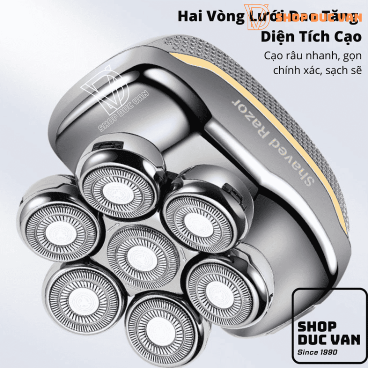 Máy Cạo Trọc Đầu, Máy Cạo Râu Đa Năng 7 Lưỡi RQ7900 Phiên Bản Mới 6 Trong 1