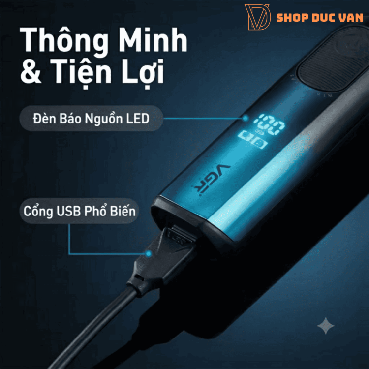 Máy Tỉa Râu, Cạo Lông Toàn Thân VGR V-361 Cho Nam An Toàn Vùng Kín, Chống Nước Rửa Nước Trực Tiếp