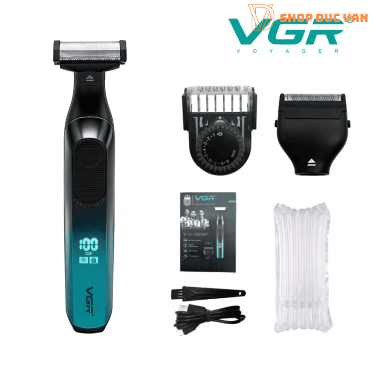 Máy Tỉa Râu, Cạo Lông Toàn Thân VGR V-361 Cho Nam An Toàn Vùng Kín, Chống Nước Rửa Nước Trực Tiếp