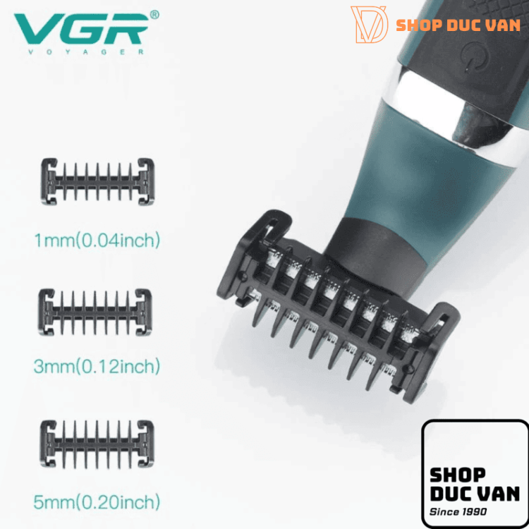 Máy Cạo Râu VGR V-393 Đa Năng 2 Trong 1 Máy Tỉa Râu Định Hình Chống Nước IPX5 Pin Lithium Sạc USB Tiện Lợi